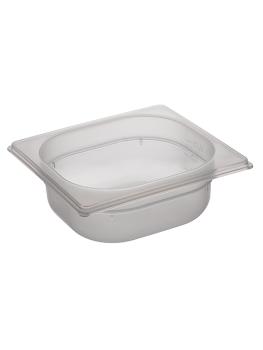 Bac gastronorme - GN 1/6 - 1 Litre - H 6,5 x 17,6 x 16,2 CM - Polypropylène - Transparent - -40°C / +95°C - Caterchef - 853870