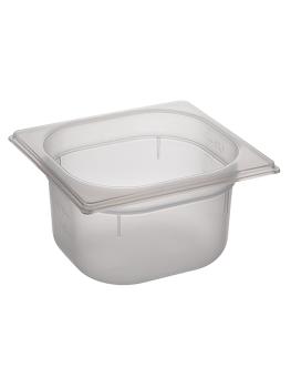 Bac gastronorme - 1/6 GN - 1,5 Litre - H 10 x 17,6 x 16,2 CM - Polypropylène - Transparent - -40°C / +95°C - Caterchef - 853871
