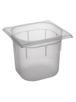 Bac gastronorme - 1/6 GN - 2,2 Litre - H 15 x 17,6 x 16,2 CM - Polypropylène - Transparent - -40°C / +95°C - Caterchef - 853872