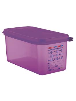 Boîte Alimentaire - 1/3 GN - 6 Litre - H 15 x 32.5 x 17.6 CM - Polypropylène - Violet - -40°C / +95°C - Hermétique Verrouillable - Araven - 962132