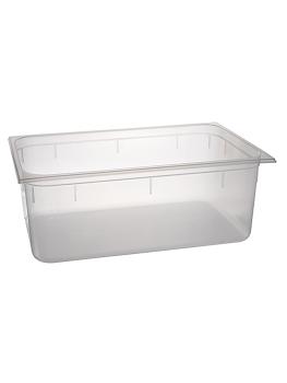Bac gastronorme - GN 1/1 - 26 Litres - H 20 x 53 x 32,5 CM - Polypropylène - Transparent - -40°C / +95°C - Caterchef - 853833
