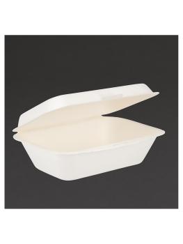 Boîtes repas jetables - 0,5 Litre - 250 pièces - H 6,6 x 18,2 x 13,5 CM - Bagasse - Fiesta Green - DW248
