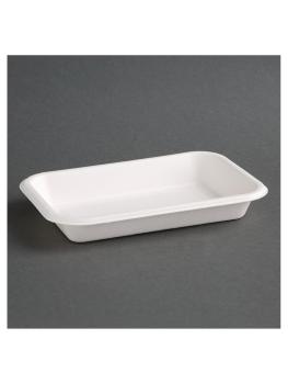 Barquettes alimentaires jetables - 50 pièces - H 2,6 x 11,8 CM - Bagasse - Fiesta Green - FC528