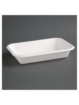 Barquettes alimentaires jetables - 50 pièces - H 3,8 x 13,9 CM - Bagasse - Fiesta Green - FC531
