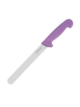 Couteau à pain - Rouge/Violet - H 2,2 x 3,5 x 33,7 CM - Inox - Hygiplas - FP731