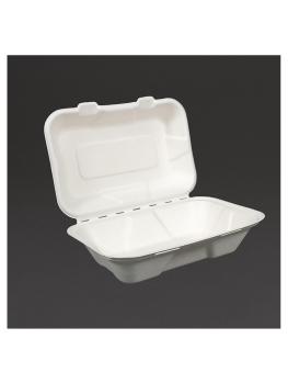 Boîtes alimentaires jetables - 200 pièces - H 7,4 x 22,8 x 15,5 CM - Vegware - GH026