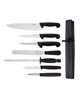 Set de couteaux - 7 pièces - Noir - Inox - Hygiplas - F203