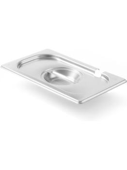 Couvercle Gastronorm - 1/4 GN - acier inoxydable - Encoche pour cuillère - Kitchen Line - Hendi - 806951