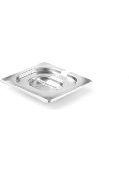 Couvercle Gastronorm avec logement pour cuillère - Acier inoxydable 1810 - 16,2 x 17,6 cm - Hendi - 805152