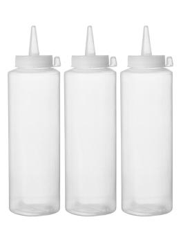 Flacon distributeur transparent - 0,7 L - Lot de 3 - Hendi - 557952