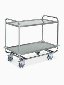 Chariot de service - 2 niveaux - H 93 x 59 x 109 CM - Inox - Diamant - CS2/100S