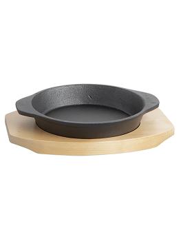 Plat de service Bistro - H 4,5 x 20 x 15 CM - 0,92 KG - Ø14 CM - Fonte - Noir - 861510