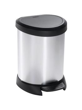 Poubelle à pédale - 5 litres - Argent/Noir - Curver - Decobin - 516842