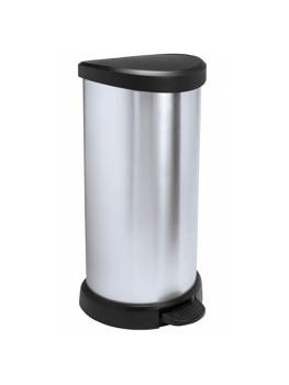 Poubelle à pédale - 40 litres - Argent/Noir - Curver - Decobin - 516840