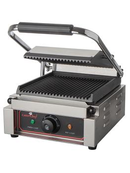 Contact grill Solocompact - H 19,3 x 28,9 x 32 CM - 14 KG - 220 - 240 V - 1800 W - Fonte - Nervuré - +50°C / +300°C - Caterchef - 688400