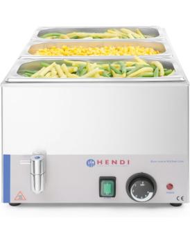 Bain Marie avec robinet d'eau - Gamme Cuisine - Hendi - 238912