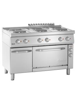 Cuisinière - 6 Foyers - Avec four - Fonte - Bartscher - 286247