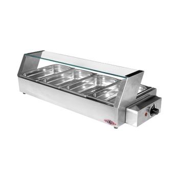 Vitrine chaude - H 10 x 79,5 x 35,5 CM - 9 KG - 220 - 240 V - 1200 W - Inox - Stilfer - 527010