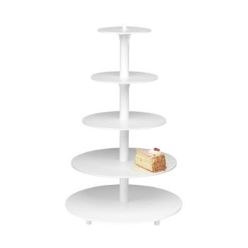 Présentoir à Gâteau Etages-5X - H 72 CM - 1,79 KG - Ø44 CM - Plastique - Blanc - 050032