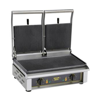 Grille de contact Majestic - H 28 x 56 x 40 CM - 45 KG - 380 - 415 V - 4000 W - Fonte - Striée - +0°C / +300°C - Roller Grill - 304062