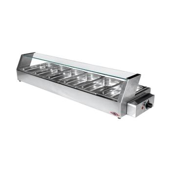 Vitrine chauffante - H 10 x 114,5 x 35,5 CM - 10 KG - 220 - 240 V - 1600 W - Inox - Stilfer - 527012