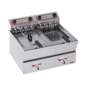 Friteuse - H 42 x 62 x 58 CM - 22 KG - 380 - 415 - Sans - Prise V - 7000 W - Inox - 12 Litre - Electrique - Stilfer - 527212
