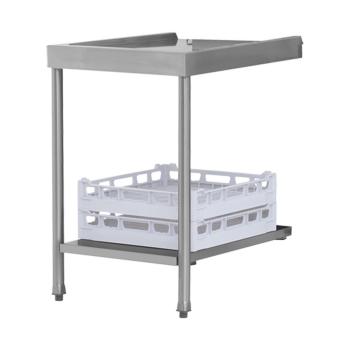 Table d'alimentation/évacuation - H 85 x 70 x 57,5 CM - 13 KG - acier inoxydable - 570110