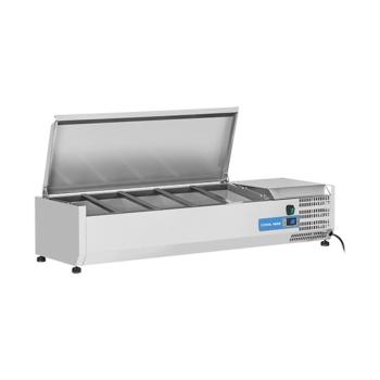 Vitrine réfrigérée - H 28.1 x 120 x 33.5 CM - 20 KG - 220 - 240 V - 160 W - Statique - R600A - Inox - 34 Litre - +2°C / +8°C - Cool Head - 712015