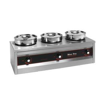 Chauffe-plats - H 29 x 76,6 x 29 CM - 16,2 KG - 220 - 240 V - 750 W - Acier inoxydable - 4,5 Litre - +30°C / +90°C - MaxPro - 921453