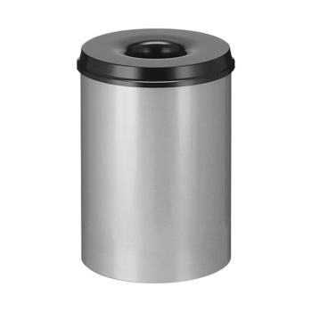 Poubelle - H 47 CM - 3.3 KG - Ø33.5 CM - Métal - Gris - 30 Litre - 541003