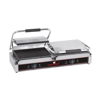 Contactgrill Duettogrande - H 19.3 x 84 x 32 CM - 33 KG - Zonder - Stekker V - 2200 W - Gietijzer - Geribbeld - +50°C / +300°C - Caterchef - 688425