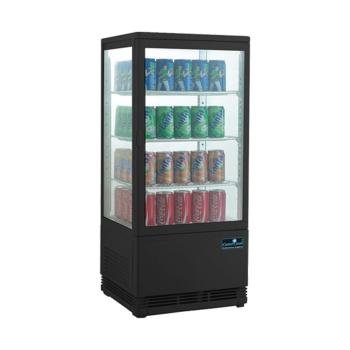 Vitrine réfrigérée - H 88,5 x 38,6 x 42,8 CM - 32,5 KG - 220 - 240 V - 180 W - Ventilée - R600A - Noir - 68 Litre - +0°C / +12°C - CaterCool - 712013
