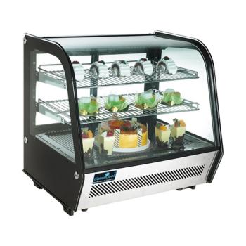 Vitrine réfrigérée - H 68,6 x 70,2 x 56,8 CM - 61 KG - 220 - 240 V - 160 W - Ventilée - R600A - Inox - Noir - 120 Litre - +0°C / +12°C - CaterCool - 712068