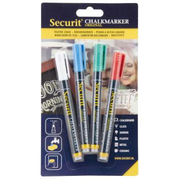 Marqueur à craie - Blister - 4 couleurs - 1-2 MM Securit