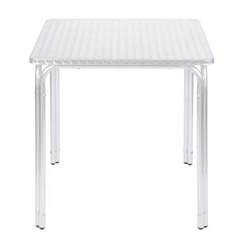Table de patio empilable - Argentée - H 74 x L 70 x P 70 cm - G-Line