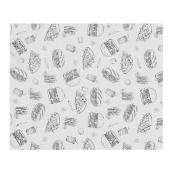 Papier sulfurisé - 500 pièces - Illustration Fast-Food - L 20 x L 25 CM - Hendi
