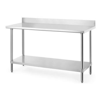 Table de travail - Avec rebord - H 95 x L 160 x P 60 CM - acier inoxydable - Ligne Budget - Hendi