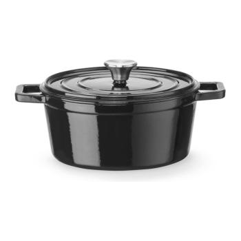 Casserole - Avec couvercle - Fonte émaillée - 3.7 L - Ø 18.4 CM - Noir - Hendi