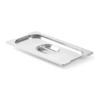 Couvercle Gastronorm - 1/3 GN - Encoche pour cuillère - acier inoxydable - Hendi