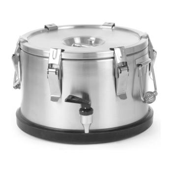Gamel - Avec robinet de vidange - 10 L - Ø 33 CM - acier inoxydable - Hendi