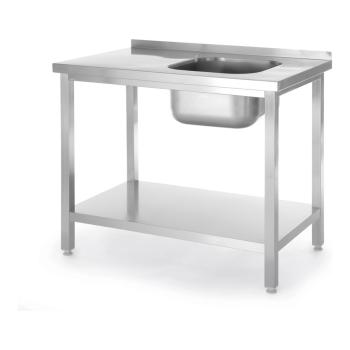 Table de rinçage - Avec fond - Gauche - H 85 x L 100 x P 60 CM - Hendi
