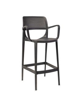 Tabouret de bar de terrasse Milan - Accoudoirs - Anthracite - Plastique - G-Line