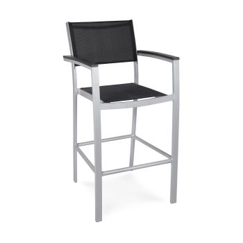Tabouret de bar de terrasse Moon Super - Anthracite - Textilène/Aluminium - G-Line