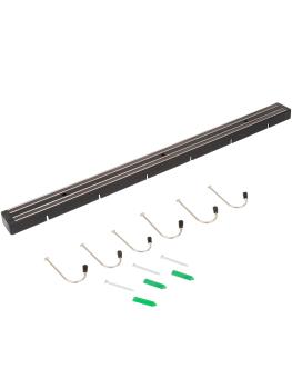 Aimant pour couteaux - 6 crochets - Noir - L 60 cm - G-Line