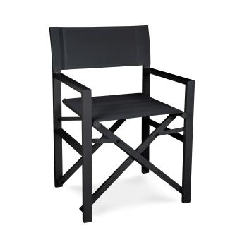 Chaise de patio Max - Pliable - Accoudoirs - Noire - G-Line