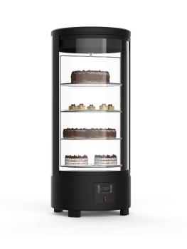 Gekoelde Gebaksvitrine - 1-Deurs - 4 Plateaus - 72 Liter - Zwart - RVS - 230V - G-Line