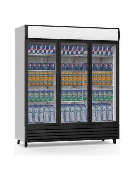 Réfrigérateur - 1 366 litres - 3 portes - Porte vitrée - Ventilé - Argent - G-Line