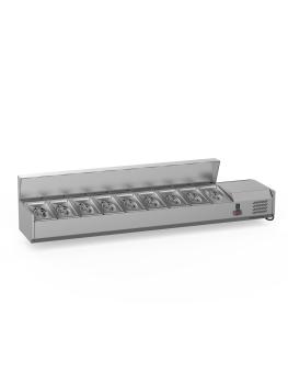 Gekoelde Opzetvitrine - 6 x 1/3 GN - RVS Opzet - 230V - B 140 CM - G-Line