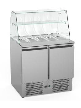 Saladette - 2 portes - 240 litres - Inox - 230 V - H 85 x L 90 x P 70 cm - G-Line