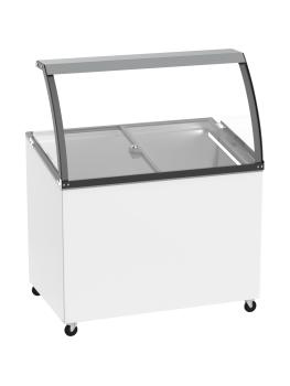 Vitrine à glaces - Porte vitrée - 5 bacs - 300 litres - Blanche - 230 V - G-Line